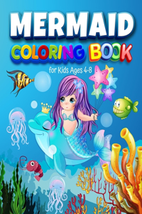 Mermaid Coloring Book for Kids Ages 4-8: Vol-02. 24 Gorgeous Coloring Pages Great Gift for Kids to Express Their Creativity