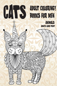 Adult Coloring Books for Men Adults Large Print - Animals - Cats
