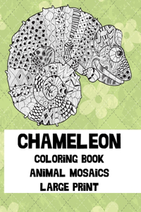 Animal Mosaics Coloring Book - Large Print - Chameleon