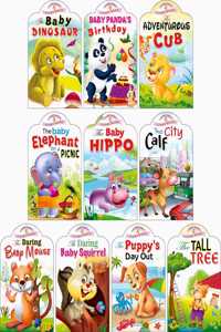 Sawan Baby Animal Story Board-Books (Die Cut) Set Of 10 Books