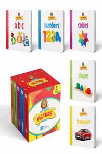 Early Learning My First Picture Book - 5 Set Pack - Alphabets, Numbers, Colors, Shapes, Transport - 110 Pages