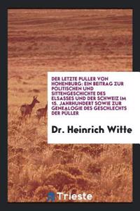 Der Letzte Puller Von Hohenburg