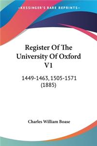 Register Of The University Of Oxford V1