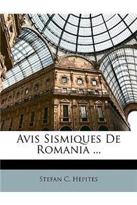 Avis Sismiques de Romania ...