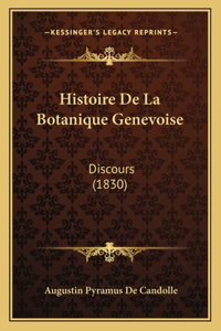 Histoire De La Botanique Genevoise