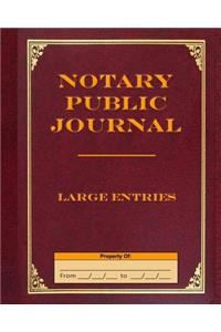 Notary Public Journal Large Entries