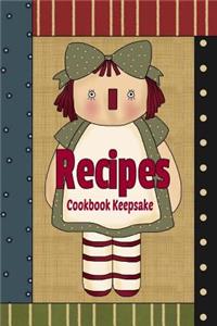 Recipes Cookbook Keepsake