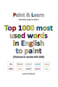 Top 1000 most used words in English to paint (Volume 5