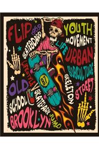 Skateboard Skeleton Notebook