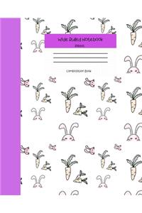 Wide Ruled Rabbit Notebook Composition Book