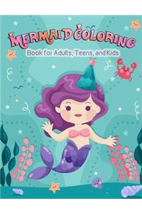 Mermaid Coloring Book for Adults, Teens, and Kids