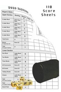 Word Yahtzee 110 Score Sheets