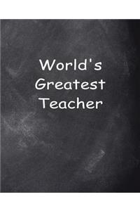 World's Greatest Teacher Chalkboard Design School Composition Book 130 Pages