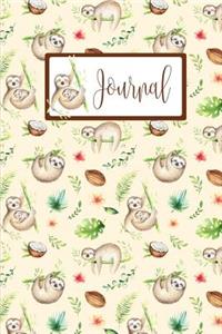 Tropical Sloth Journal: 6 X 9 Inch 150 Lined Cream Page Journal Notebook