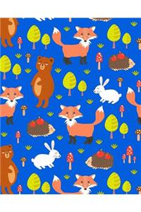 Bullet Journal Notebook Cute Foxes, Rabbits and Bears Pattern 1