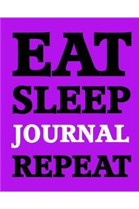 Bullet Dot Grid Journal - Eat Sleep Journal Repeat (Purple-White)
