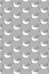 Journal Notebook For Cat Lovers Flying Cats Pattern 7