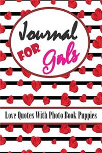 Journal For Girls Love Quotes Photo Book Puppies