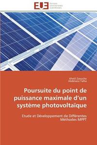 Poursuite Du Point de Puissance Maximale D Un Système Photovoltaïque