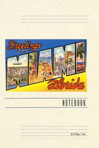 Vintage Lined Notebook Greetings from Miami, Florida