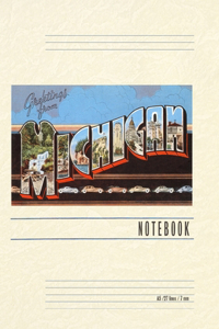 Vintage Lined Notebook Greetings from Michigan