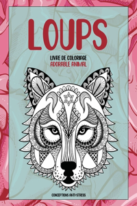 Livre de coloriage - Conceptions anti-stress - Adorable animal - Loups