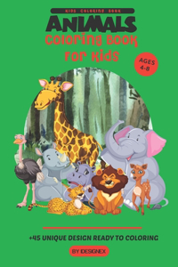 Animals Coloring Book For Kids Ages 3-8