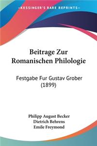 Beitrage Zur Romanischen Philologie