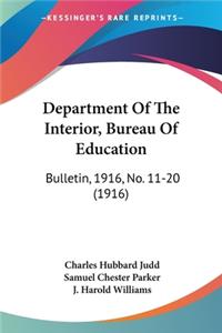 Department Of The Interior, Bureau Of Education