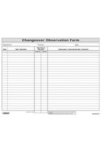 Quick Changeover: Observation Form