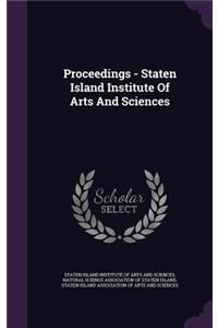 Proceedings - Staten Island Institute of Arts and Sciences