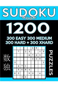 Sudoku Book 1,200 Puzzles, 300 Easy, 300 Medium, 300 Hard and 300 Extra Hard