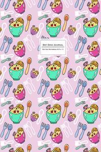 Dot Grid Journal - Dotted Notebook 8.5 X 11: Pink Food Art Soft Cover