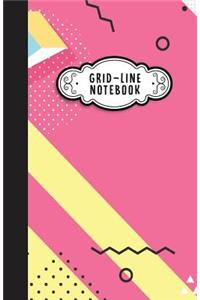 Grid Line Notebook: Small Pocket Size 5.5x8.5 - Journal & Diary & Sketch (Cute Little Pink Pastel)