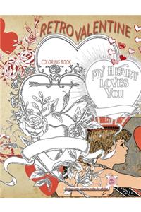 RETRO VALENTINE Coloring Book