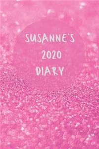 Susanne's 2020 diary - 2020 diary week to view - Monthly and weekly to do - Week by week journal/planner approx A5 size -150 pages (yellow glitter cover)