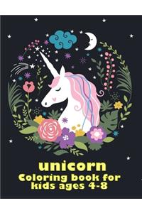 unicorn coloring book for kids ages 4-8