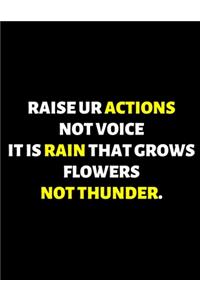 Raise your Actions Not Voice