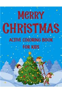 Merry christmas active coloring book for kids.