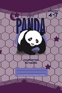 Lord Panda Primary Composition 4-7 Notebook, 102 Sheets, 6 x 9 Inch Purple Cover