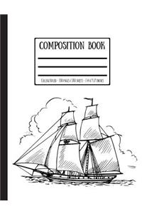 Old Sailing Brig Composition Book