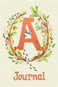 Cute Woodland Critter Journal with Initial