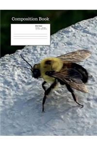 Lone Bee Composition Notebook, Wide Ruled: Composition Book, Lined Student 200 Page Exercise Book (Nature Journal Series)