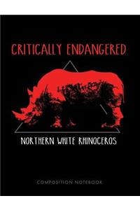 Critically Endangered Northern White Rhinoceros Composition Notebook