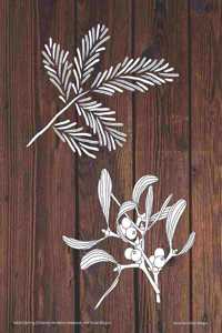 Adult Coloring Christmas Mistletoe Notebook with Floral Margins