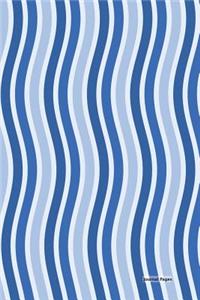 Journal Pages - Blue Curvy Stripes(Unruled)