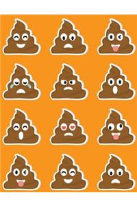 Emoji Notebook Lined Composition Journal For School Kids, Students And Teachers: 120 Page Ruled School Composition Notebook Journal With Funny Poop Emojis For Kids or Adults - 8.5 by 11 inches