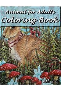 1-3: Animal for Adults Coloring Book: Stress Coloring Book