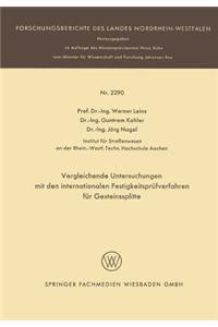 Vergleichende Untersuchungen Mit Den Internationalen Festigkeitsprüfverfahren Für Gesteinssplitte
