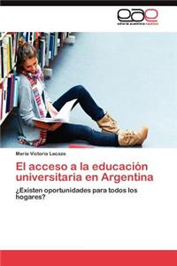 acceso a la educación universitaria en Argentina